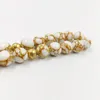 Beaded, Strands Tasbih White Howlite Spun Gold Stone Muslim Rosary 33 Pyer Beads Misbaha Islamitische Eid Gift Armbanden