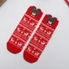 8 cores meias de Natal mulheres desenhos animados santa elk padrão quente algodão middle tube colorido inverno inverno estojo hh21-759