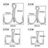 50pcs/lot Stronger Fishing Hooks Sharp quardruple reinforced anchor hook Treble three fishing hook 4X times Lure Three fork three claw hook