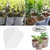 Planters Pots 200pc niet geweven kinderdagverblijftas Family Garden Zaailing Cultivatie 3.9x3.9inch Zaailing-razende broedplanting