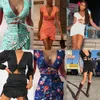 Women Summer Ruffles Cut Out Design Leopard Print Dress Elegant Fashion V-neck Ruffle Party Mini Dress Ladies Holiday Beach X0521