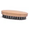 Natural Boar Hair Bristle Beard Mustache Brush Shaving Comb Men Face Massage Round Wood Handle Handmade Beard Brushes SN4441