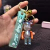 Cartoon Cute Violent Bear Keychain Colorful Acrylic Charm Luggage Pendant Men And Women Car Key Chain Rng Jewelry Wholesale