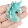 Unicorn Coney Statue Ручной вырезной целебный кристалл драгоценные камни Unicorn Figurine Reiki Sculpture Dece Decor Oranmetns с подарочной коробкой