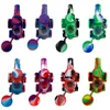 Silicone Pipe Cannon forme Voyage Fumer Pipes Cuillère Cigarette Tubes Verre Bong Main Pipe Herb dabber outils Avec Couvercles DHL Gratuit