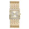 Drop Verzending Nieuwe Hot Selling Vierkante Polshorloges voor Dames Rvs Goud Vrouw Horloge Diamond Polshorloge Polshorloge 210310