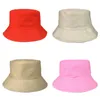 Adulte tissu publicité casquettes dame couleur unie toit plat seau chapeaux mode parasol pêcheur chapeau 4dk J2