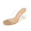 HOT Clear Heels Slippers Women Sandals Summer Shoes Woman Transparent High Pumps Wedding Jelly Buty Damskie High Heels 441 Y0309