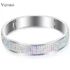 Groothandelsprijs AB Color Crystal Dames Armbanden Custom Sieraden Roestvrijstalen Sieraden Armbanden met Kristallen Q0719