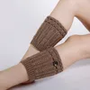 Botão de malha de crochê curto Tornilha de tornozeleira meias mais quentes de bota BOOT CUFFS TOPPERS LEGLGINGS MADEIRAS DE INVERNO DE INVERNO PARA MULHERES CRODADAS DE MENINAS BLANCA BLANCA E SANDY