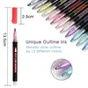 Surligneur Stylos Fantasy Double Ligne Stylo Contouring Stylos Marqueur Fluorescent Stylo Peinture Fournitures Carte De Voeux KKB2887