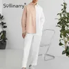 Sollinarry осень -цветовой блок повседневный женский блузка с твердым хлопчатобумажной ошейской ошейной офисная рубашка