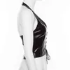 Продажа британцев Shiying висит шеи выдолбленные повязку краска кожаное платье глубокое v женское сексуальное соблазнительное женское бельё 211203