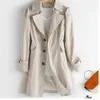 Spring Autumn Trench Coat OL Ladies Trench Coat Elegant Slim Long Women Windbreakers Plus Size Casual Femme 5xl Coat