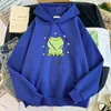 Men's Hoodies Men's & Sweatshirts Kawaii Cute Frog And Stars Printed Men Warm Casual Streetwear Thick Fashion Oversized Fleece Male