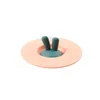 Silicone Cup Lids 10cm Cartoon Rabbit Ears Overflow Prevention Anti Dust Round Bowl Lid Reusable Seal Coffee Mug Caps Cover RRE11006