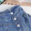 Mode Baby Mädchen Jean Hose Baumwolle Breites Bein Kleinkind Teen Kind Denim Hosen Hohe Taille Knopf Mädchen Lose Hose Kleidung 2-14Y 210317