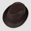 フィボナッチ帽子for Men England Fedora Jazz Hat Mans Vintage Pu Leather Winter Panama Cap Bowler Hat Caps Classic Gentlema249J