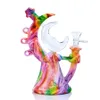 Newest hookahs printing beaker shishas moon Dab rig Smoking Accessories silicone hose joint Glass body Luminous height 7.6"