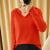 Tailor Sheep Cotton hooded sweater women's long-sleeved knitted pullover loose casual hoodie top 211011