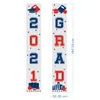 Graduation Porch Sign Set, Congrats Grad Class of 2021 Home for Outdoor Indoor, rouge bleu Hanging Banner Yard Porch Decor Party Decoration O