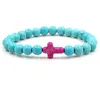 Bracelet Turquoise Turquoises Pierre Perlée Nouveaux Bijoux Femme Homme Accessoires De Mode Perles Bracelets Bracelet Croix Jésus