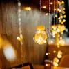 Ledde ing boll gardin sträng lampor saga krans ljus fönster sovrum bröllop år jul festival dekoration 211109