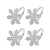 Anneaux de serviette 4 pièces, petites boucles de flocon de neige pratiques, décoration