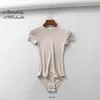 Bladely Michelle zomer sexy vrouwen slanke korte mouw o-neck tops bodysuits vrouwelijke rompers streetwear jumpsuits 210306