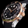 Eternity Stopwatch Watches OMF Senaste 9900 Chronograph Automatic Black Dial Ceramic Bezel 44mm Mens Watch Diver 300m 210 22 44 51 222m