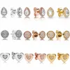 Teardrops Stud Heart Earring Original Sliver Rose and Gold Color Shine Radiant voor Dames Huwelijkscadeau Europa DIY Sieraden
