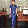 Etniska kläder sexiga split kvinnor qipao elegant smal cheongsam dargon phoenix aftonparty klänning femme kinesiska vestidos överdimensionerad 3xl 4xl