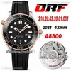 ORF 300m A8800 Automatic Mens Watch Two Tone Rose Gold Ceramics Lozel Black Wave Textured Rubber Strap 210.20.42.20.01.001 Super Edition Puretime 02B2