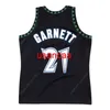 Custom Retro Garnett #21 Кевин баскетбол Джерси сшил черный размер S-4XL Любое название и номера майки