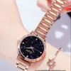 Drop lvpai merk vrouwen jurk horloges grote wijzerplaat rose goud mode dames polshorloge creatief kwarts klok luxe horloges294v