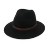 Vintage Trilby Cap 100% wool Autumn Winter Fedora Jazz hat Classical Wide Brim Panama Felt Floppy Cloche Cap