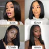 10 12 14 Inch Short Bob Wigs Lace Closure Wigs Straight Synthetic Bob 13x1 lace Front Wigs For Black Women Daily Wear S0826