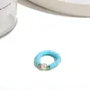 Böhmen mehrfarbige handgemachte Perlen Polymer Clay Ringe für Frauen Vintage ethnische Gold/Silber Farbe Perle verstellbare Ringe Schmuck