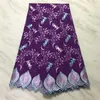 5Yller / pc topp försäljning vin blomma broderi afrikansk bomull tyg swiss voile spets match rhinestones dekoration pl11767