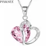 Pinksee Vintage Natural Stone Crystal Othestone Heart Hollow Penden Collecle Chee Chain Ожерелье для женщин ювелирных изделий