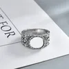 Nowy srebrny pierścionek King King Snake Pierścień w paski dla kobiety