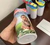 Süblimasyon Sippy Kupası 12 oz 350 ml Boş Çocuk Şişe Düz Sevimli Çift Duvar Paslanmaz Çelik Tumbler Su Kupalar Kid için Güvenli Çocuk Toddler Konteyner Toptan