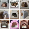 Drop Opvouwbare Cat Bed Cave Casa Warming Kitten Huis met verwijderbare matras Puppy Lounger Nest 2101006