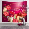 Tapestries Custom Simple Valentine's Day Tapestry Hippie Boho Väggkonst Inredning Hängande Tyg Living Takrum CGT002