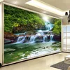Cascata Natura Paesaggio 3D Photo Foto Sfondi per camera da letto Soggiorno Divano TV Sfondo Papied Pietra Peint Poster personalizzato Parete murale