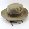 Chapeau de godets de chapeaux large Safari Boonie Panama Panama Pêche Coton en plein air Unisexe Femmes Summer Chasse Bob Sun Protection Armée