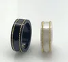 Bague de Couple en or 18 carats, anneau avec lettres simples, qualité, matériau en céramique, bijoux à la mode, fourniture 5524650