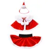 Set di abbigliamento per costumi di Natale per bambine per bebè Taglia unica per 0-24 M Ragazzine per bambine Santa Cosplay Indossare natale 210315