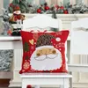 Fournitures de fête noël père noël canapé tricoté jeter taie d'oreiller oreillers chaise de bureau coussin décorations pour la maison
