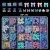 24 grids glitter 3d rhinestones ab flat back glänsande stenar blandade nagel dekorationer naglar pärlor kristall zirkon pärlor